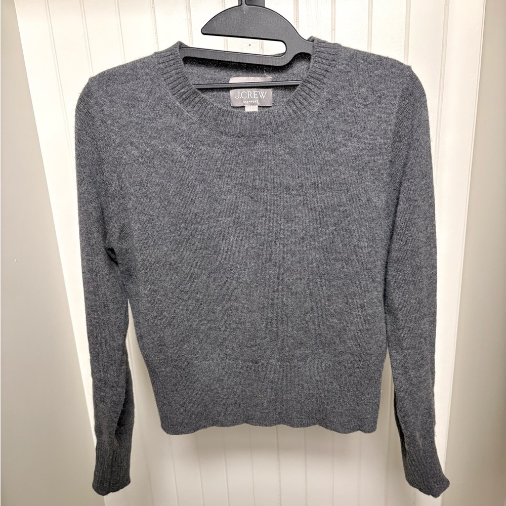 J. Crew Cashmere Charcoal Gray Crew Neck Sweater